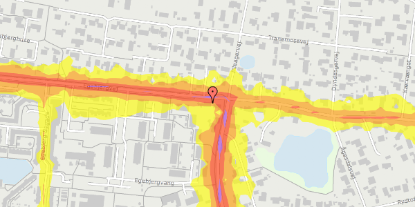 Trafikstøjkort på Egebjergvej 54, 2750 Ballerup