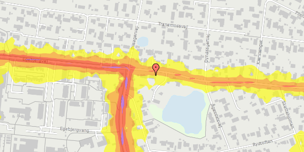 Trafikstøjkort på Egebjergvej 62, 2750 Ballerup