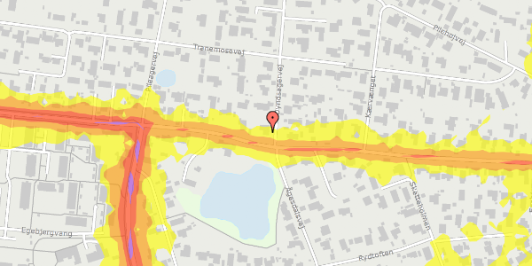 Trafikstøjkort på Egebjergvej 67, 2750 Ballerup