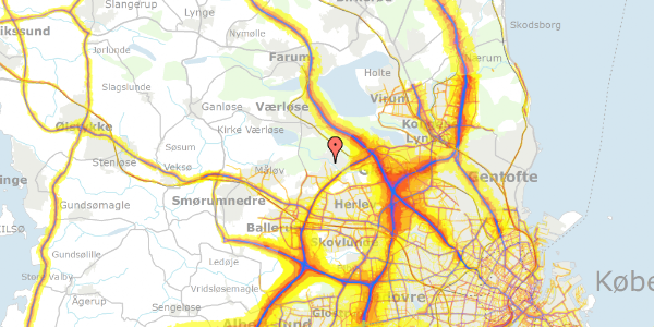 Trafikstøjkort på Egekrogen 18A, 3500 Værløse