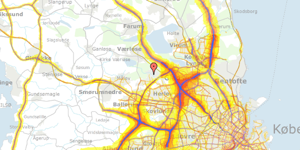 Trafikstøjkort på Egekrogen 18B, 3500 Værløse