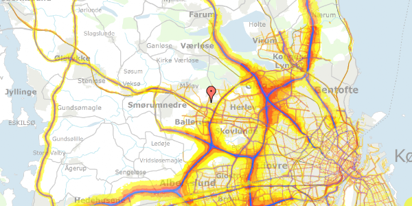 Trafikstøjkort på Grævlingens Kvarter 33, 2750 Ballerup