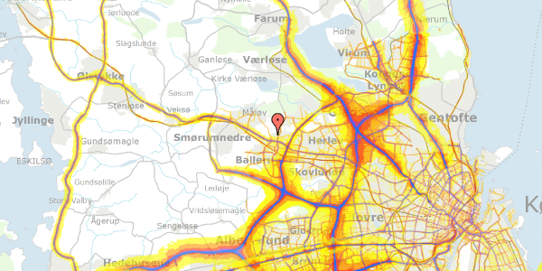 Trafikstøjkort på Hundens Kvarter 17, 2750 Ballerup