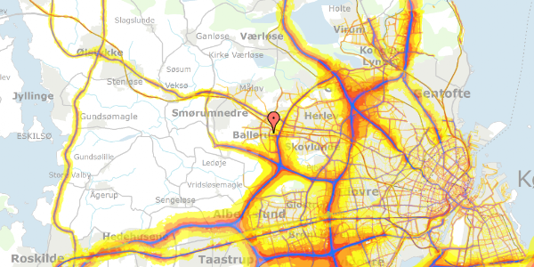 Trafikstøjkort på Hyldetoften 16, 2750 Ballerup