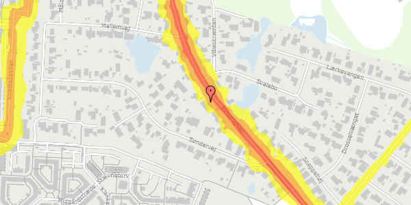 Trafikstøjkort på Jonstrupvej 205A, 2750 Ballerup