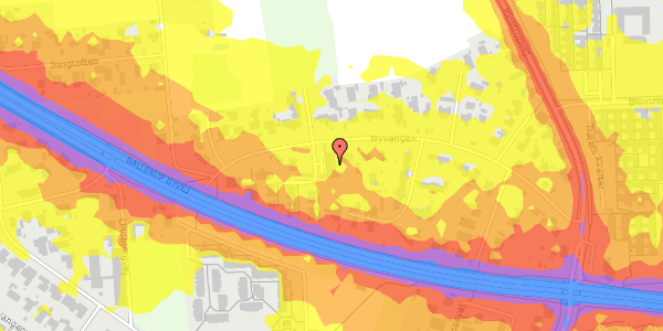 Trafikstøjkort på Nyvangen 71C, 2750 Ballerup