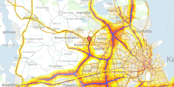 Trafikstøjkort på Nyvej 23, 2. th, 2750 Ballerup