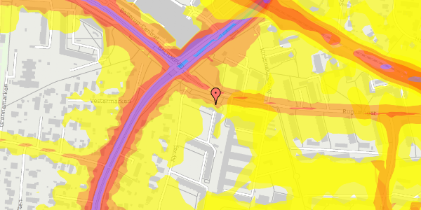 Trafikstøjkort på Rugvænget 6, st. th, 2750 Ballerup