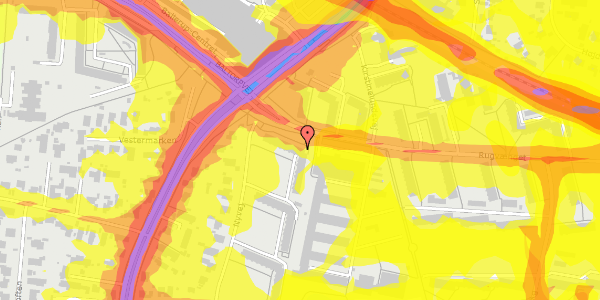 Trafikstøjkort på Rugvænget 8, 1. th, 2750 Ballerup