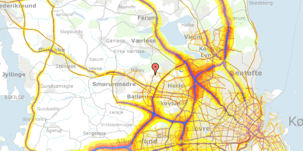 Trafikstøjkort på Solbrinken 14, 2750 Ballerup