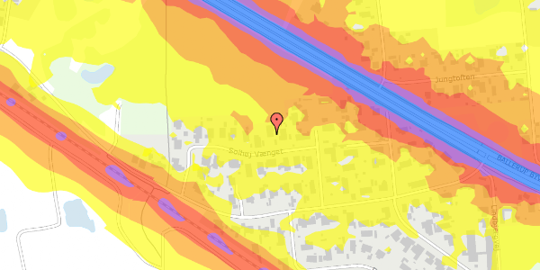 Trafikstøjkort på Solhøj Vænget 34, 2750 Ballerup