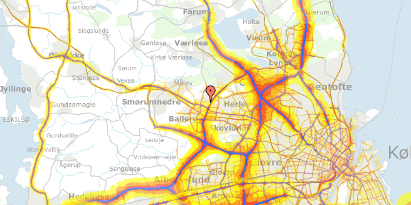 Trafikstøjkort på Storfyrstinde Olgas Alle 21, 2750 Ballerup