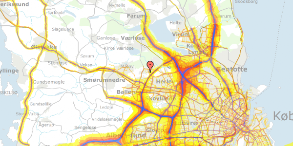 Trafikstøjkort på Egebjerg Bygade 50, 2750 Ballerup