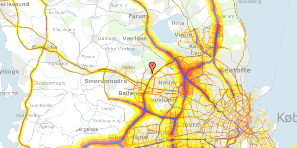 Trafikstøjkort på Egebjerg Bygade 68, 2750 Ballerup