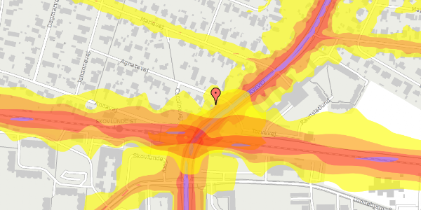 Trafikstøjkort på Agnetevej 1, 2740 Skovlunde
