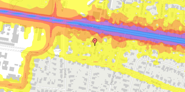 Trafikstøjkort på Birthevej 15, 2740 Skovlunde