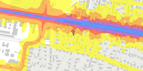 Trafikstøjkort på Birthevej 17, 2740 Skovlunde