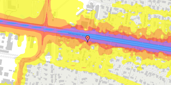 Trafikstøjkort på Birthevej 24, 2740 Skovlunde