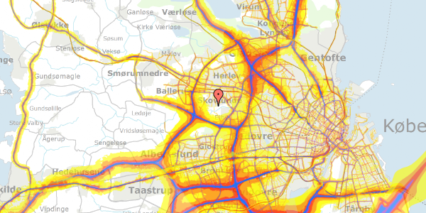 Trafikstøjkort på Brandsbyvej 25, 2740 Skovlunde