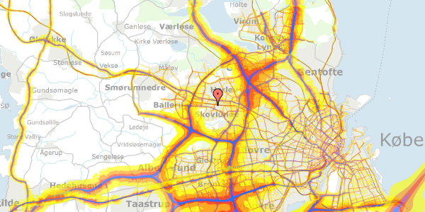 Trafikstøjkort på Bybuen 13, 2. th, 2740 Skovlunde