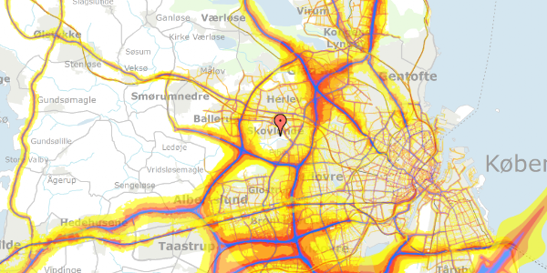 Trafikstøjkort på Hjulbyvej 15, 2740 Skovlunde