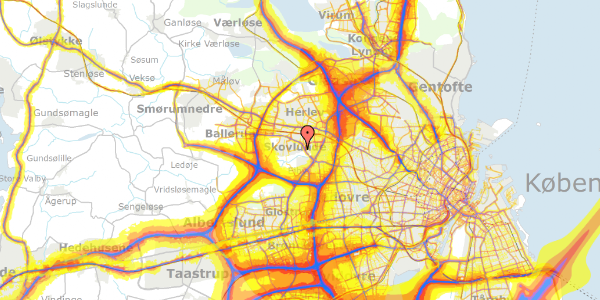 Trafikstøjkort på Hårbyvej 1, 2740 Skovlunde