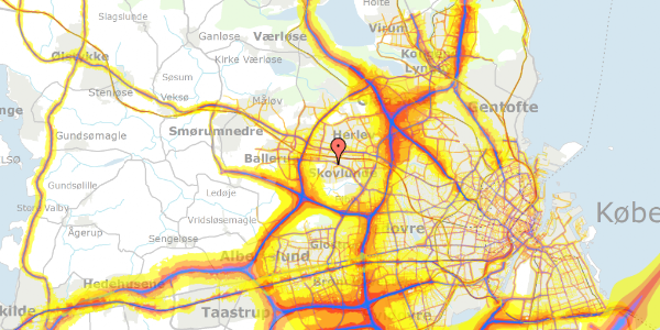 Trafikstøjkort på Kavsbjerglund 9, 2740 Skovlunde