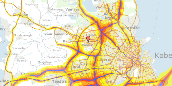 Trafikstøjkort på Kavsbjerglund 14, 2740 Skovlunde