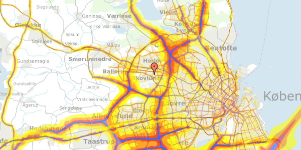 Trafikstøjkort på Lundebjerg 10, 1. a, 2740 Skovlunde