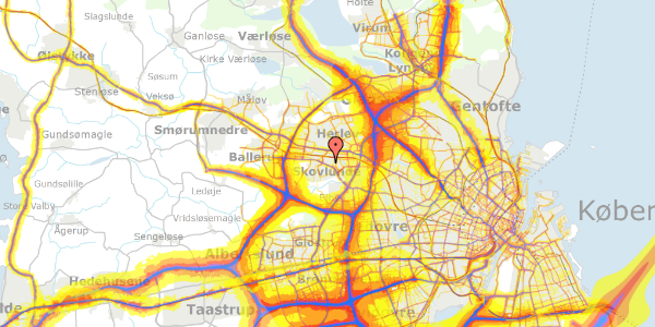 Trafikstøjkort på Lundebjerggårdsvej 158, 1. th, 2740 Skovlunde