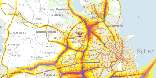 Trafikstøjkort på Lundebjerggårdsvej 260, 1. c, 2740 Skovlunde