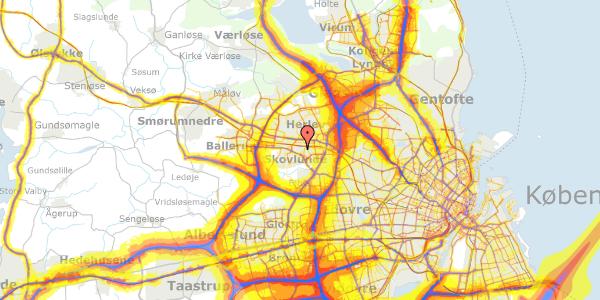 Trafikstøjkort på Lundebjerggårdsvej 292, 2740 Skovlunde