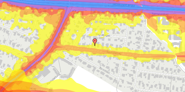 Trafikstøjkort på Ravnsletvej 11, 2740 Skovlunde