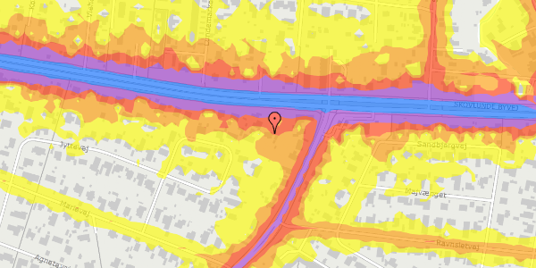 Trafikstøjkort på Skovlunde Byvej 33, 2740 Skovlunde