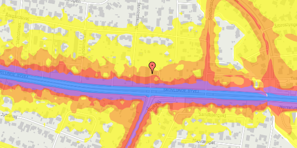 Trafikstøjkort på Skovlunde Byvej 34A, st. th, 2740 Skovlunde