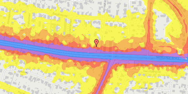 Trafikstøjkort på Skovlunde Byvej 44, st. th, 2740 Skovlunde