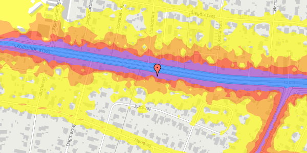Trafikstøjkort på Skovlunde Byvej 57, 2740 Skovlunde
