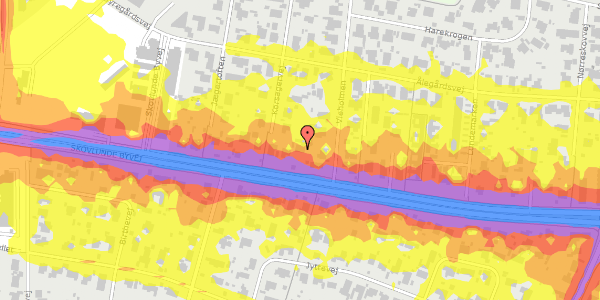 Trafikstøjkort på Skovlunde Byvej 76, 2740 Skovlunde