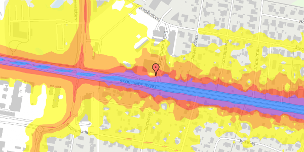 Trafikstøjkort på Skovlunde Byvej 98, 2740 Skovlunde