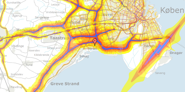 Trafikstøjkort på Bjerrelund 78, 2660 Brøndby Strand