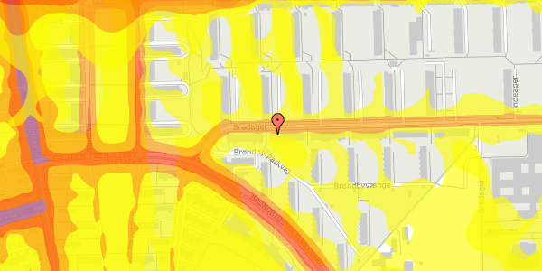 Trafikstøjkort på Bredager 28, 2. 7, 2605 Brøndby
