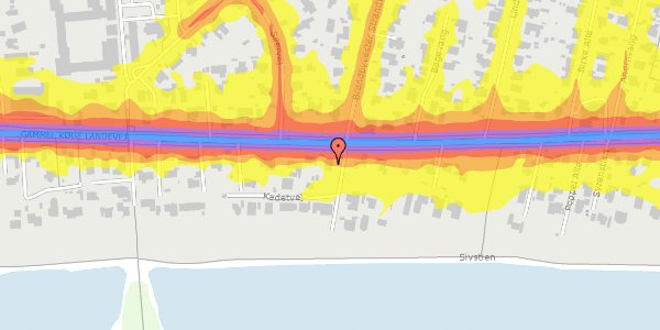 Trafikstøjkort på Brøndbyvester Strandvej 3, 2660 Brøndby Strand