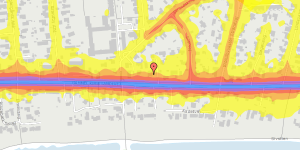 Trafikstøjkort på Rønnebækengen 1, 2660 Brøndby Strand