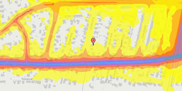 Trafikstøjkort på Lindevang 6, 2660 Brøndby Strand