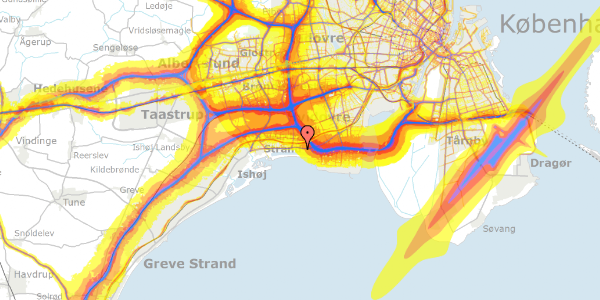 Trafikstøjkort på J.Petersens Vej 6, 2660 Brøndby Strand