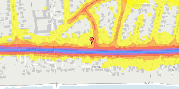 Trafikstøjkort på Silervej 1, 2660 Brøndby Strand