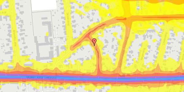 Trafikstøjkort på Silervej 11, 2660 Brøndby Strand