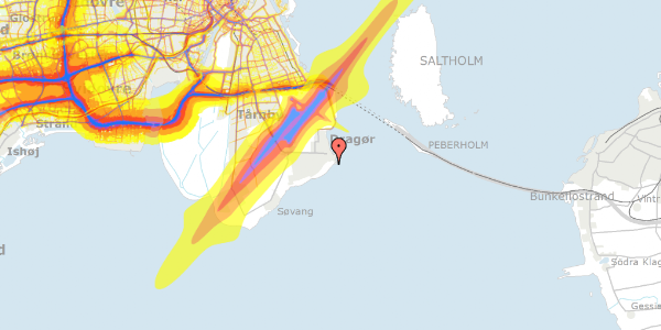 Trafikstøjkort på Batterivej 15, 2791 Dragør