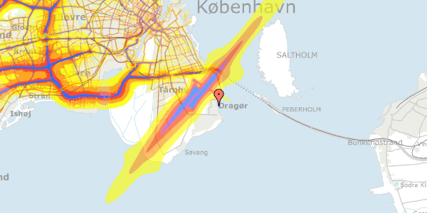 Trafikstøjkort på Blokhusvej 1, 2791 Dragør