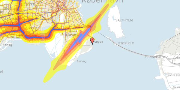 Trafikstøjkort på Dragør Stationsplads 2, 1. th, 2791 Dragør